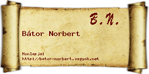 Bátor Norbert névjegykártya