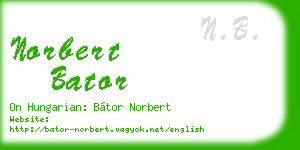 norbert bator business card
