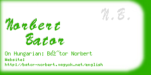 norbert bator business card